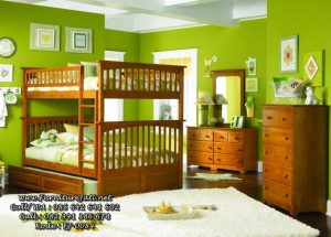 Kamar Set Tempat Tidur Anak Tingkat Jati