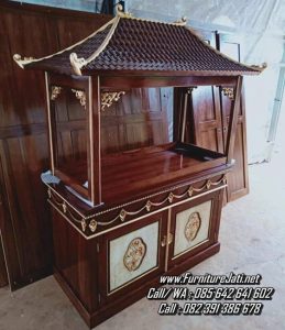 Model Bufet Tempat Aquarium Kayu Jati Ukir Joglo