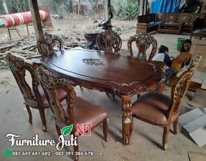 Kursi Meja Makan Ukiran Kayu Jati Jepara