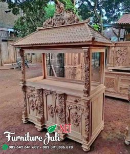 Bufet Tempat Aquarium Ukiran Kayu Jati