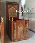 Mimbar Masjid Minimalis Podium Kayu Jati